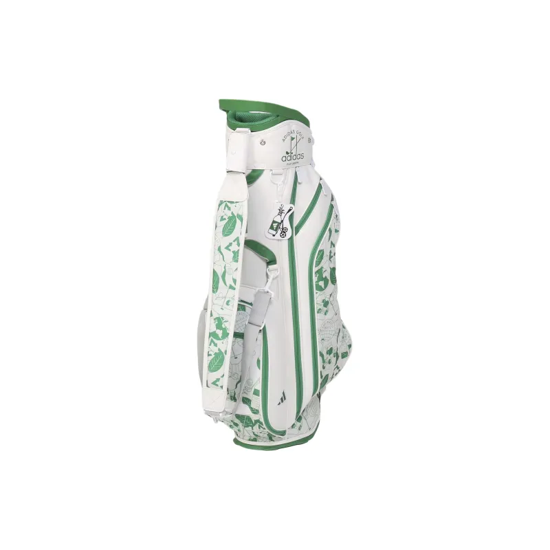 Adidas Recycled Polyester Plain Weave Fabric Storage Bag Unisex White & Green-1