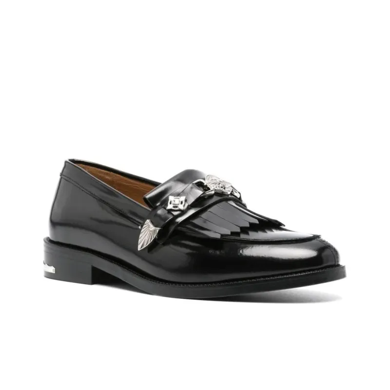 TOGA VIRILIS Stud-embellished Leather Loafers-2