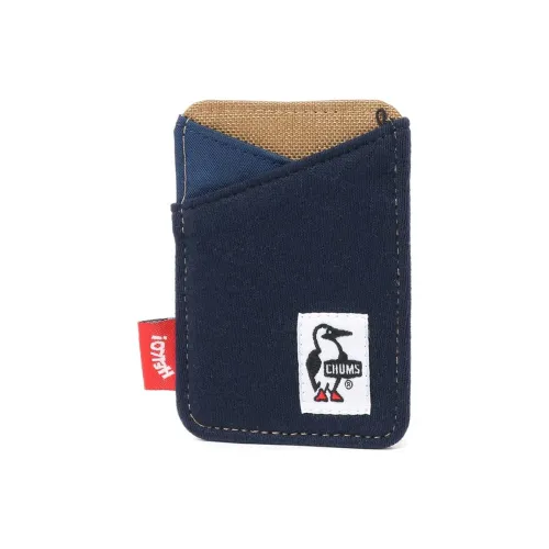 CHUMS Card Holders Marine Blue With Beige Accents