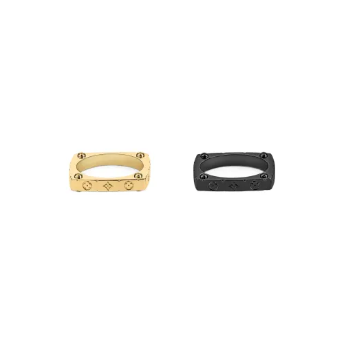 LOUIS VUITTON Rings Unisex Black/Gold