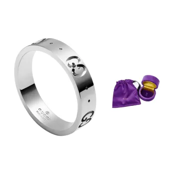 GUCCI 18kt White Gold Icon Band
