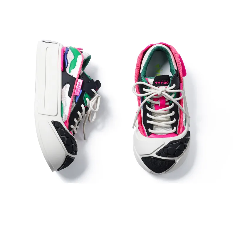 VINYVIOLA Slip Resistant Cushioning Wear Resistant Height Increasing Low Top Skateboard Shoes Women's-22