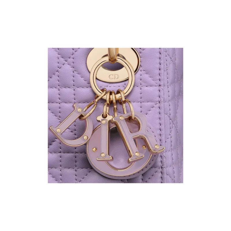 DIOR Lady Dior Sheepskin Dior Bag Shoulder Bag Crossbody Bag Handbag Mini Women's Light Purple-5