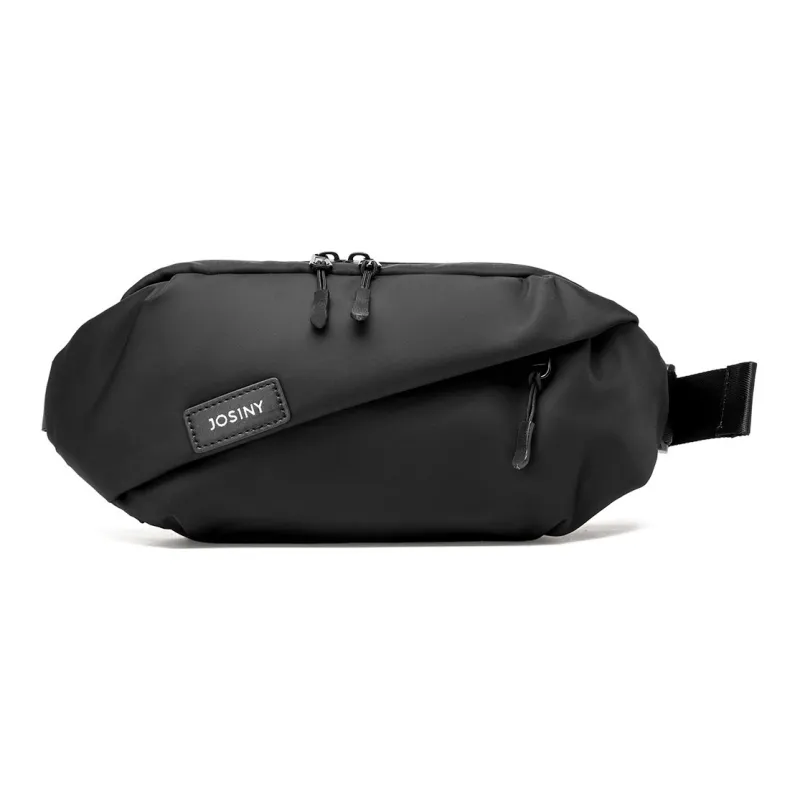 JOSINY Nylon With Microfiber Crossbody Fanny Pack Men's Black/Apricot-0