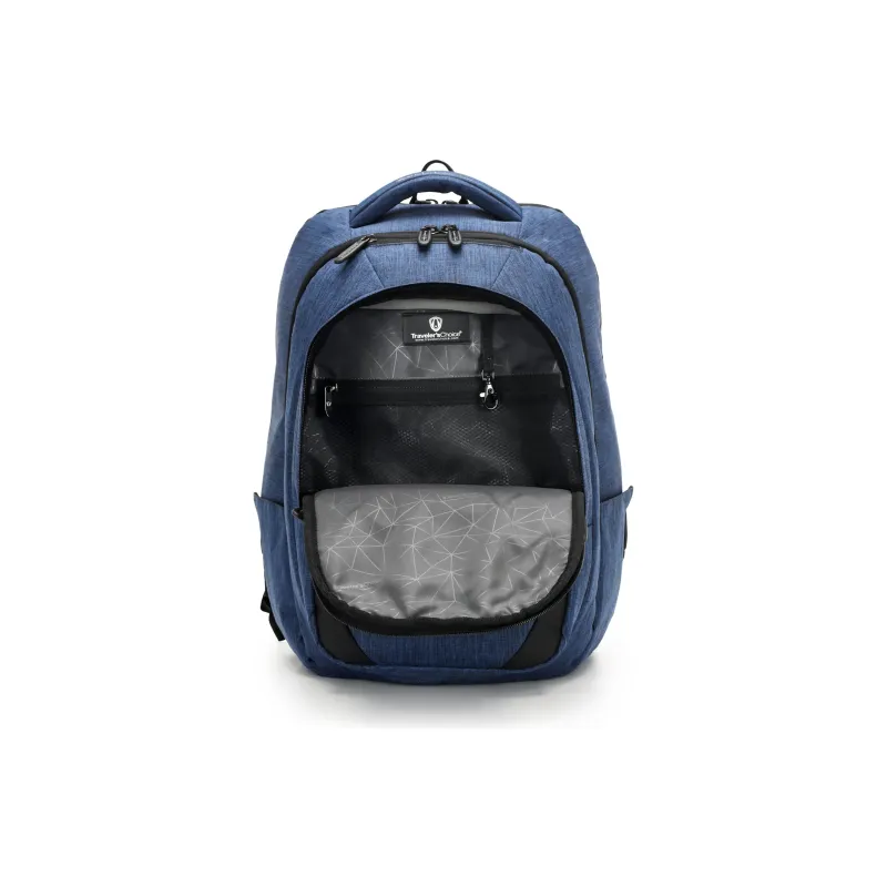 Traveler's Choice Fabric Commute Backpack Unisex Deep Sea Blue/Subtle Grey/Starry Black-13