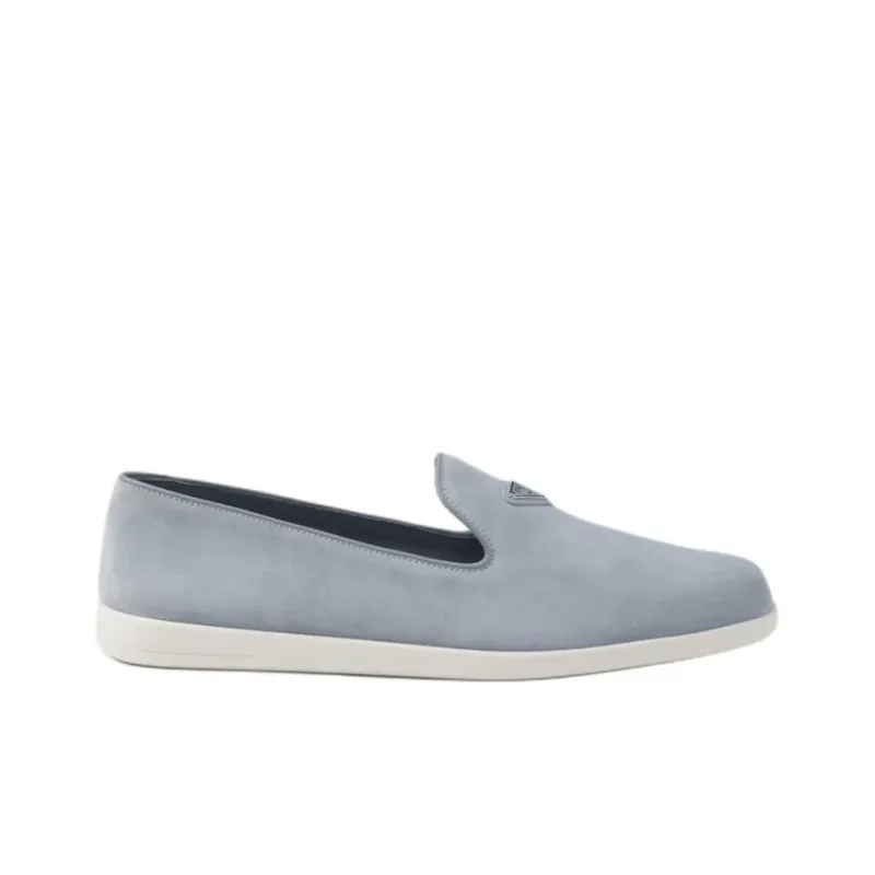 PRADA Triangle-logo Suede Loafers-1