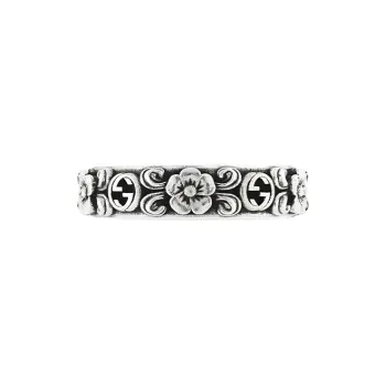 GUCCI Sterling Silver Interlocking G Ring