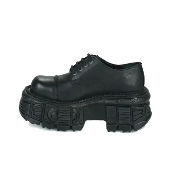NEW ROCK Wear-Resistant Low-Top Casual Shoes Unisex Black