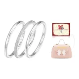 999 Fine Silver Eternal Love Stacking Ring+Sweet Box