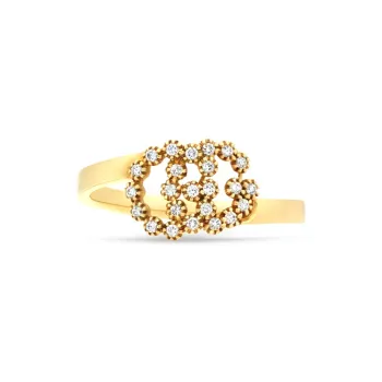 GUCCI 1990 2000's 18kt Yellow Gold Diamond Ring