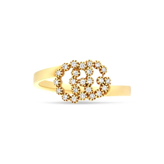 GUCCI 1990 2000's 18kt Yellow Gold Diamond Ring-0