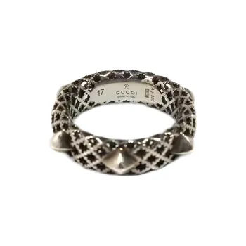 GUCCI Rings Unisex Distressed Silver