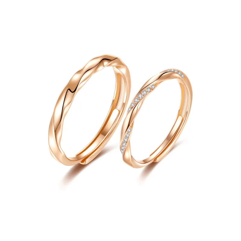 CARLHEIM S925 Silver Couple Couple Rings Unisex-1