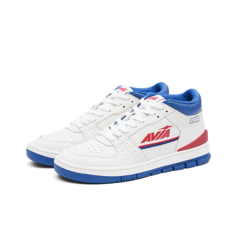 AVIA 825 Series Anti Slip Wear Resistant Mid Top Vintage Basketball Shoes Men's White Red Blue-2