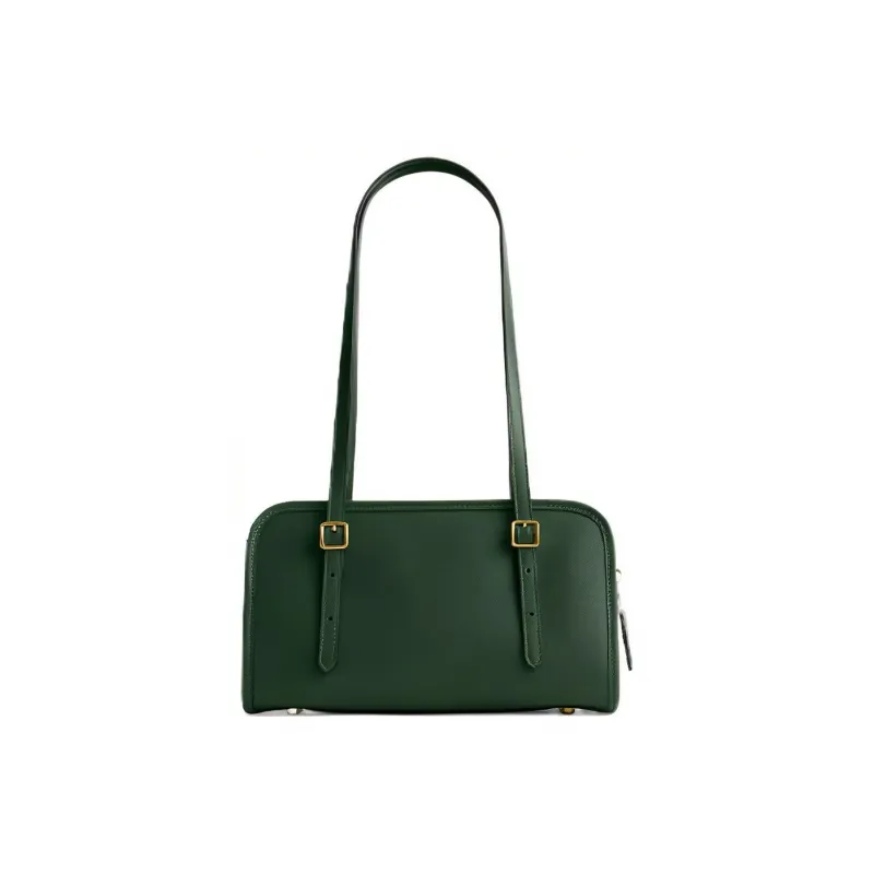 COACH Swing Zip Leather Shoulder Bag, Handbag, Shoulder Bag Women's Dark Green-2