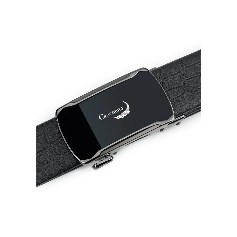Crocodile Business Automatic Buckle High End Cow Leather Leather Belts Men's 3.6cm-1