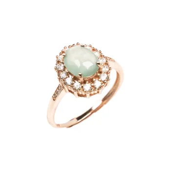 Green Waves Ice Type Jadeite Rings Women's