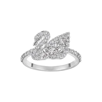 Swarovski ICONIC SWAN Rhodium Plated Rings Women's