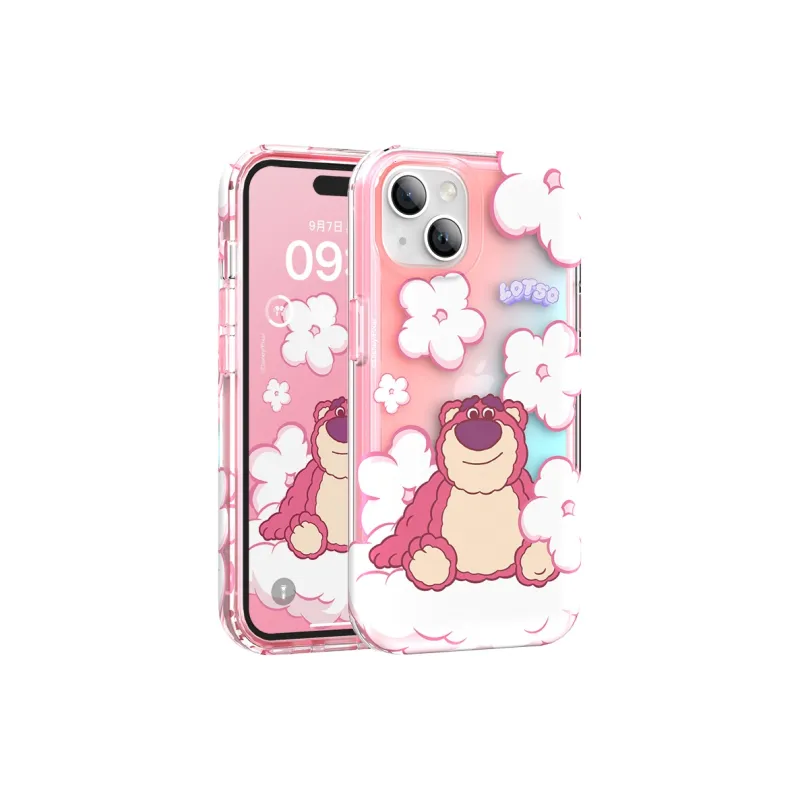 Disney Silicone Material Rainbow Strawberry Bear Phone Cases Available For Iphone15 Girlish-12