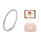 999 Fine Silver Matte Plain Band Ring+Sweet Box