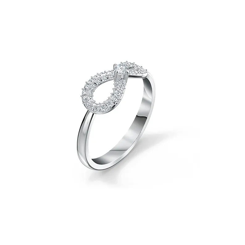 Swarovski Infinity Rhodium Plated Rings Women's White-2