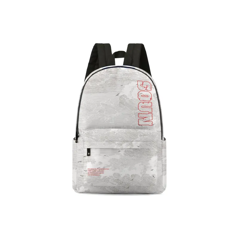Soundbyte × ONRF Collaboration Polyester Students Backpack Laptop Bag Regular Unisex White-0