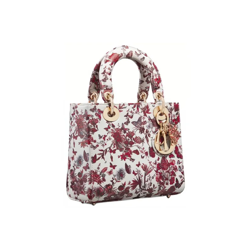 DIOR Lady DiorMy ABCDior Cow Leather Dior Bag Shoulder Bag Crossbody Bag Handbag Small Size Women's White & Red-2