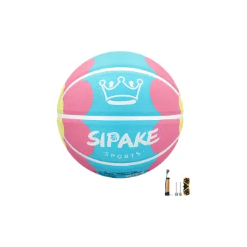 SIPAKESPORT Rubber Basketball Yellow Pink Blue Training Unisex