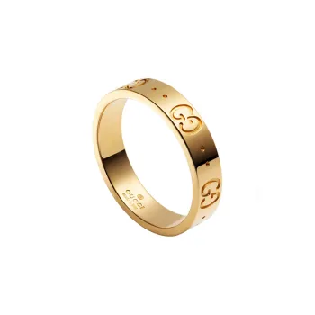 GUCCI 18kt Yellow Gold Icon Band Ring
