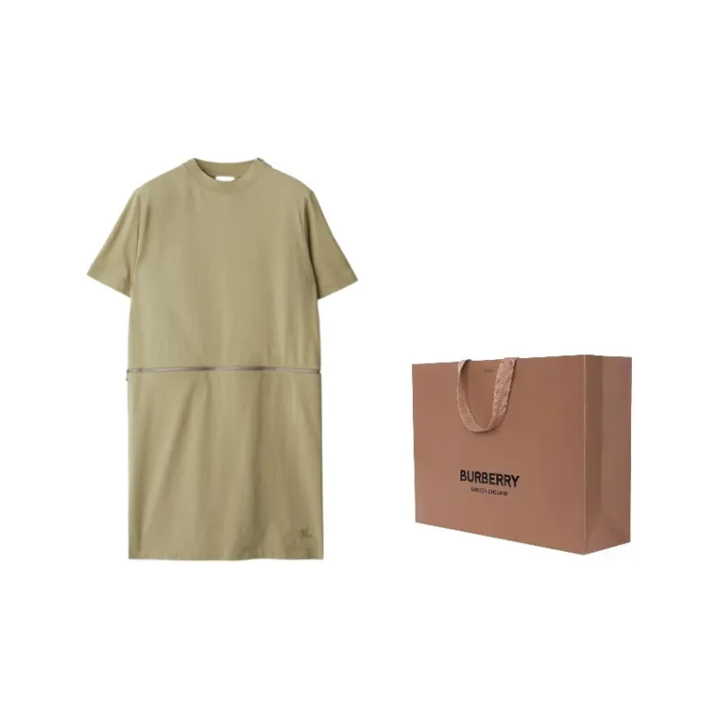 Burberry Logo embroidered Cotton Dress-2