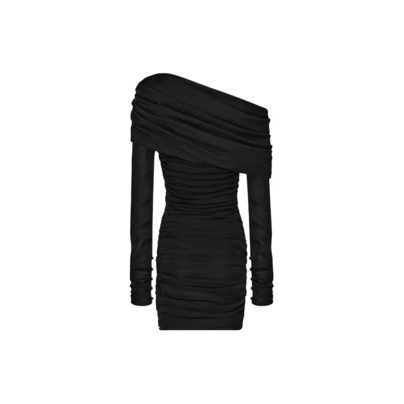 SAINT LAURENT Long-Sleeved Dresses Women's Black-1