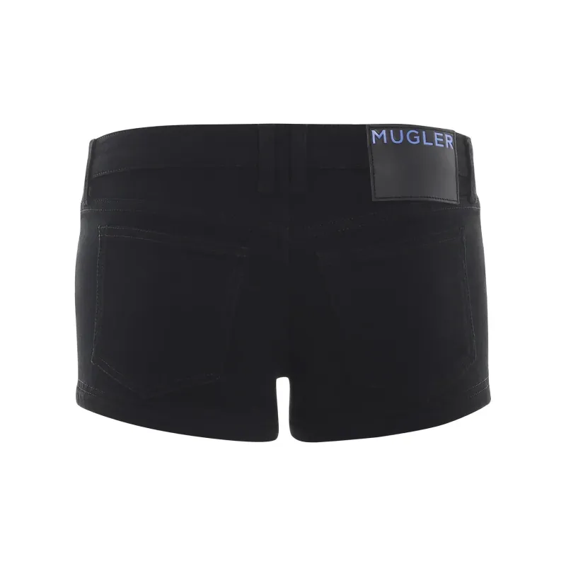Mugler Low rise Denim Mini Shorts-1