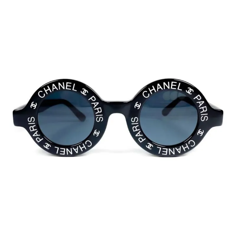CHANEL 1993 Logo print Round fame Sunglasses-0