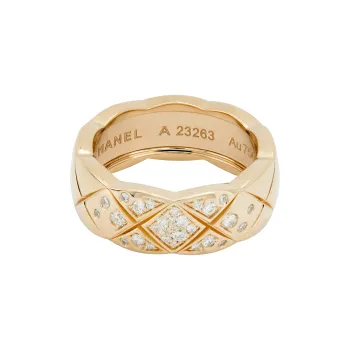 CHANEL 18K Rose Gold Coco Crush Diamond Ring