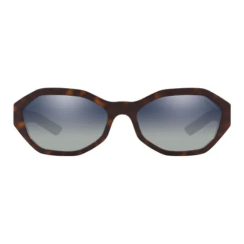 PRADA Plastic Irregular Shape Sunglasses Women's Tortoiseshell