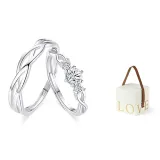 Entwined Tresses Couple Rings+LOVE Box