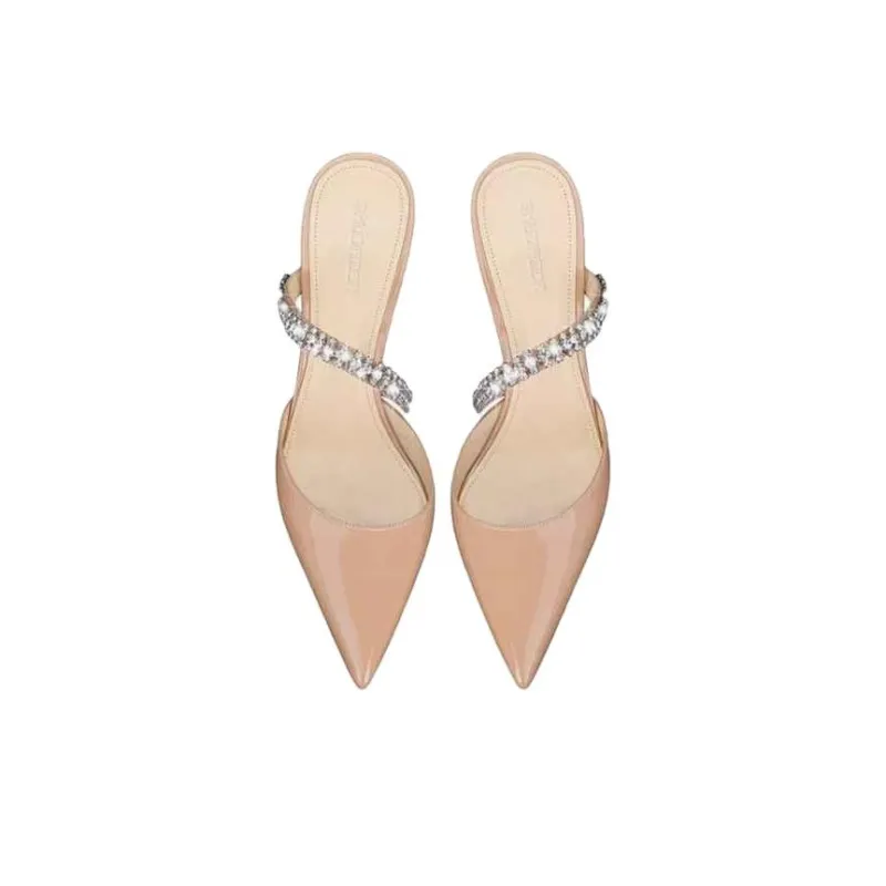 SHUDAIER Wrap-toe Slippers Women's Nude-4