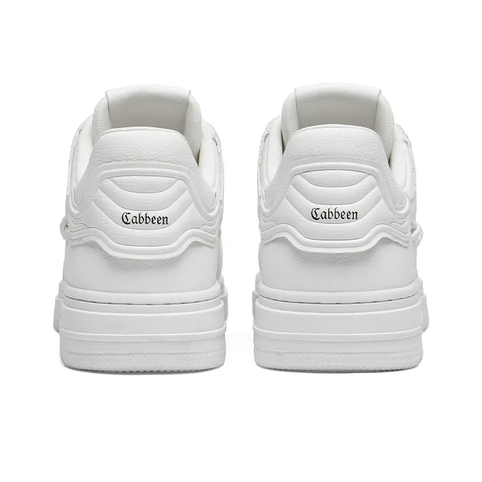 Cabbeen Casual Air Force Lightweight And Breathable Low Top Skateboard Shoes Men's White-10