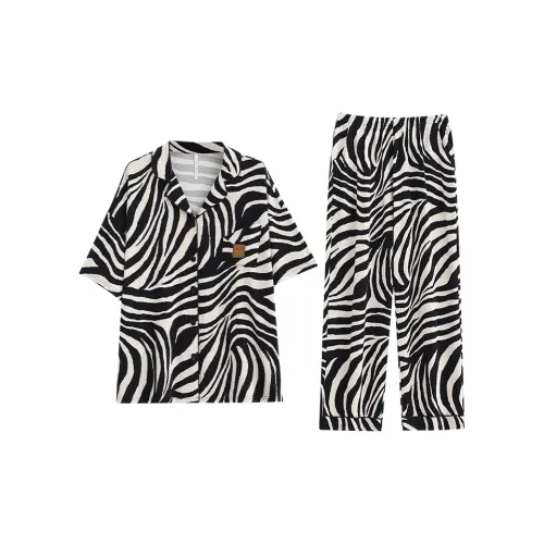 Yue Nei Pajama Set Women's Zebra Print