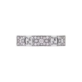 GUCCI 18K White Gold Rings Women's
