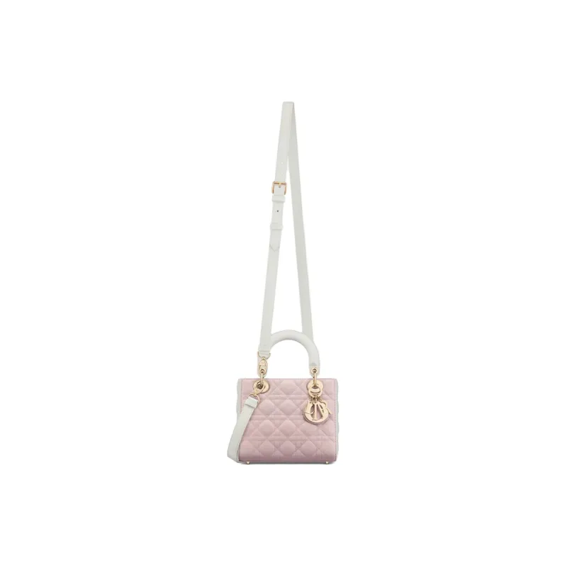 DIOR Lady Dior Sheepskin Lady Dior Bag, Shoulder Bag, Crossbody Bag, Handbag Trumpets Women's Sand Pink & Light Purple-1