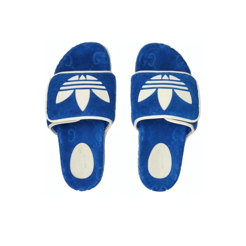 GUCCI Adidas X GUCCI Gg Platform Sandal 'Blue Cotton Sponge'-2
