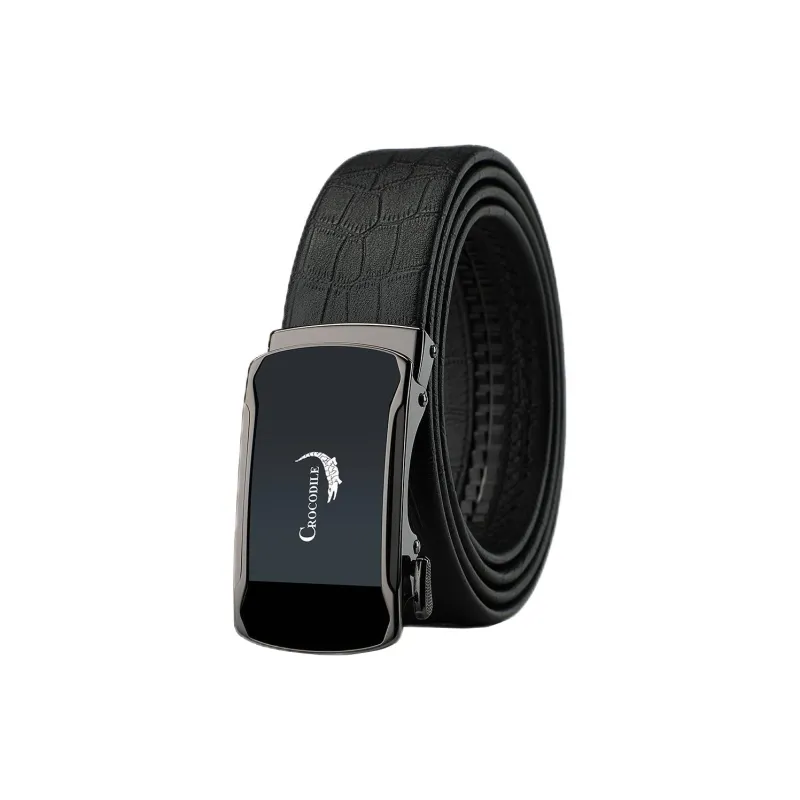Crocodile Business Automatic Buckle High End Cow Leather Leather Belts Men's 3.6cm-0