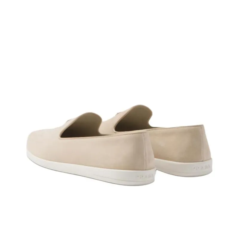 PRADA Triangle-logo Suede Loafers-3