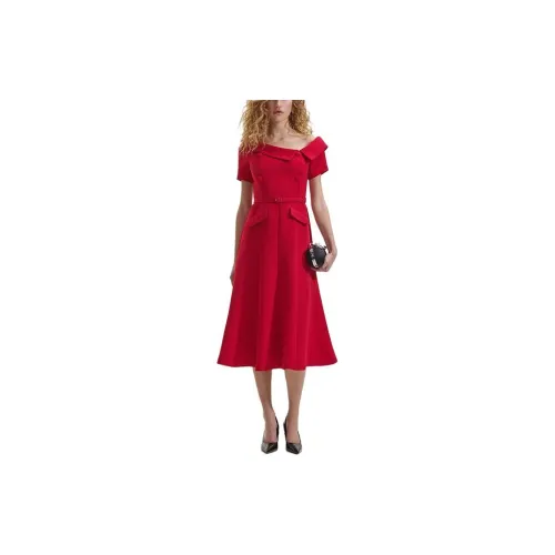 Self-portrait Short-Sleeved Dresses Women's French Red