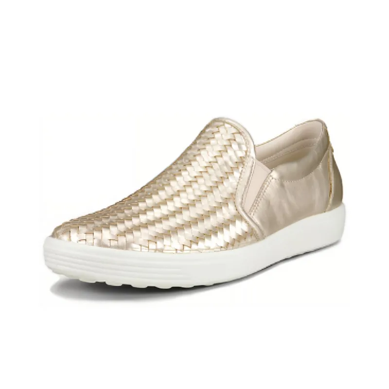 Ecco Casual Single Shoes Women's White Gold-1