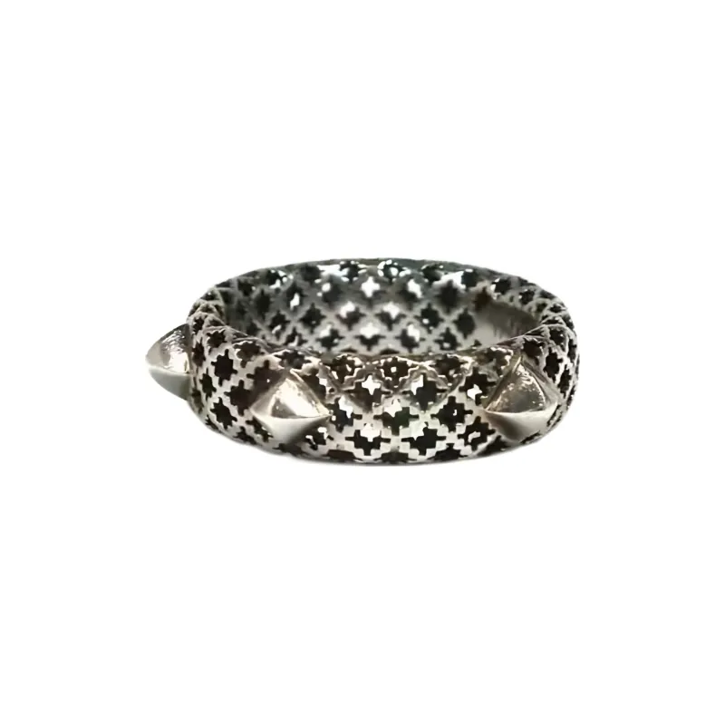 GUCCI Rings Unisex Distressed Silver-1