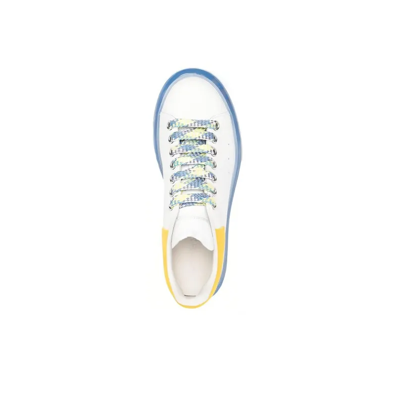 Alexander McQueen Clear Oversole Larry Sneakers 'White Blue Yellow' Women's-5