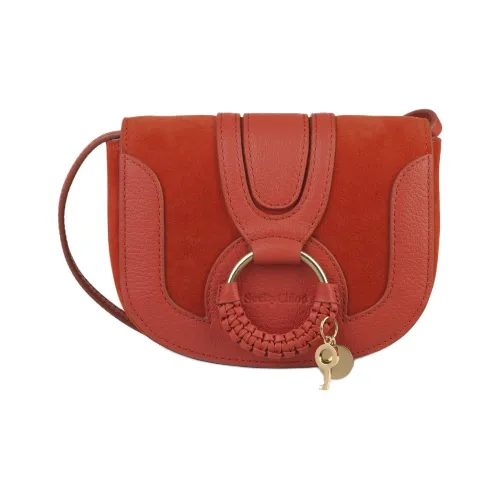 See By Chloe Hana Grain Cow Leather With Faux Suede Cow Leather Shoulder Bag, Crossbody Bag Mini Women's Orange