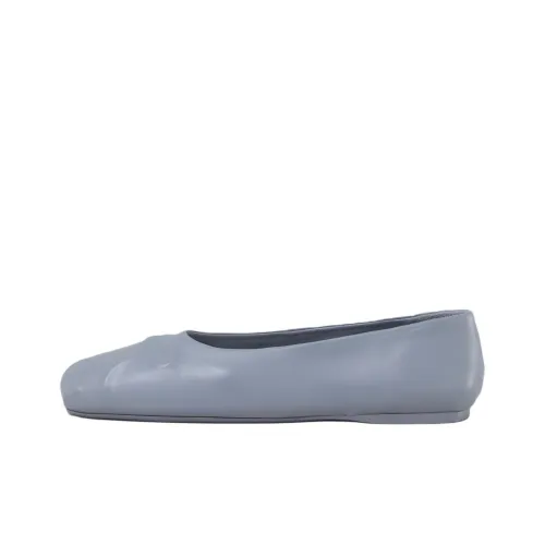 MARNI Bow-embossed Leather Ballerina Shoes